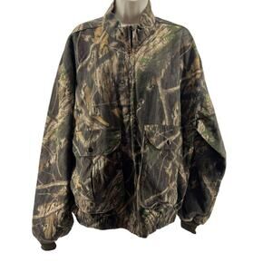 Vintage Mossy Oak Camo Jacket Full Zip Pockets Size Xlarge
